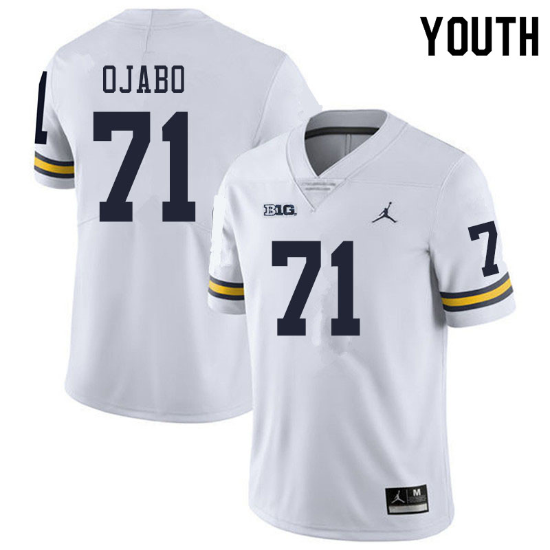 Youth #71 David Ojabo Michigan Wolverines College Football Jerseys Sale-White